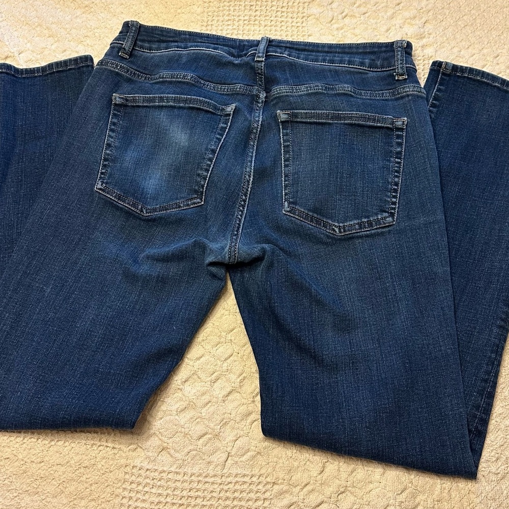 Warp + Weft Dark Blue Straight Leg Jeans - Picture 3 of 5
